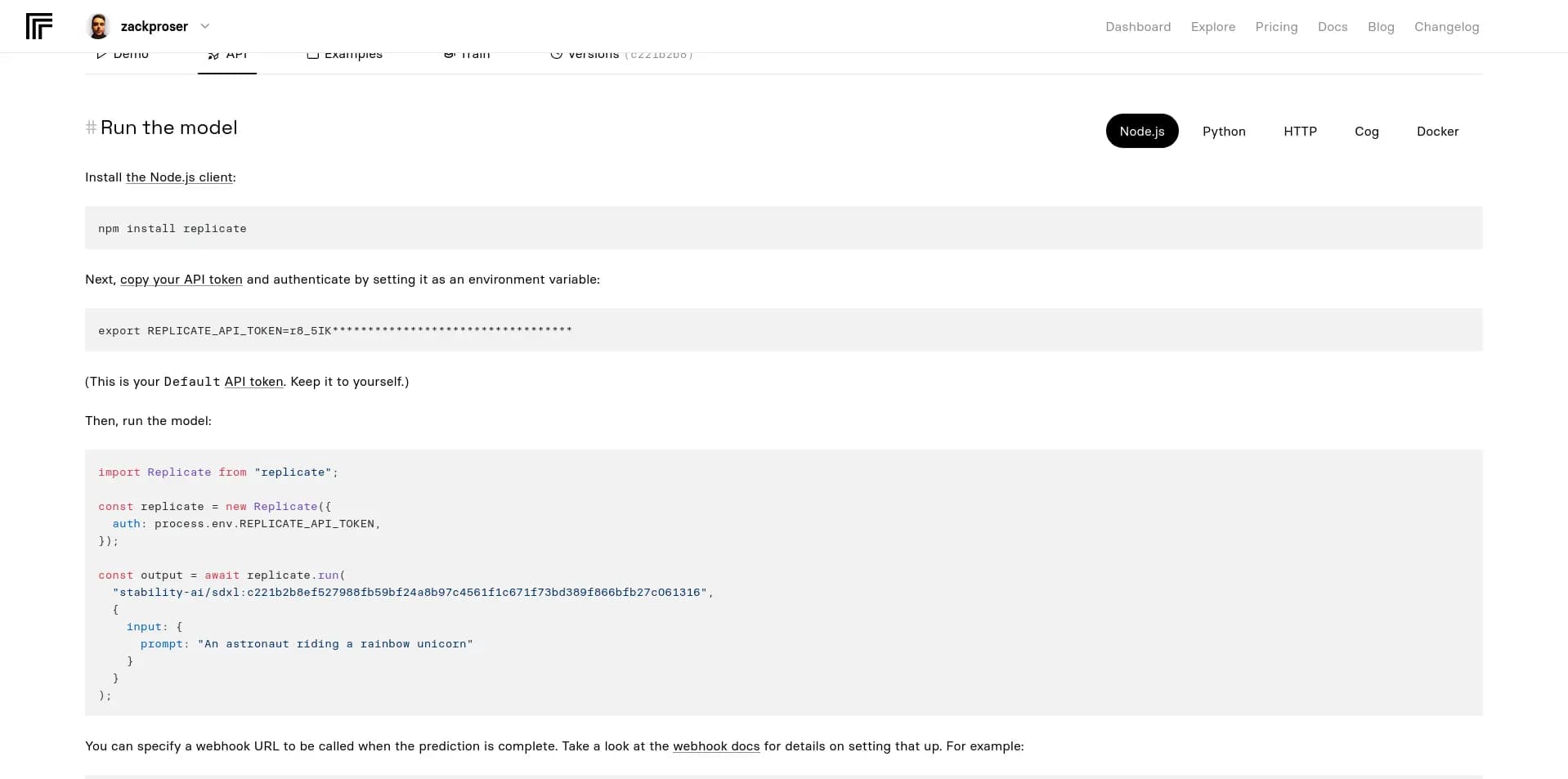 Replicate\'s REST API